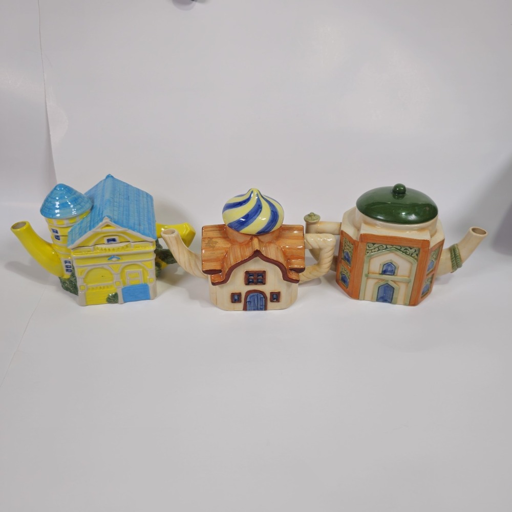 1982 House of Katayama Set Of 3 New Mini Teapots, Creamer, Japan Mini House